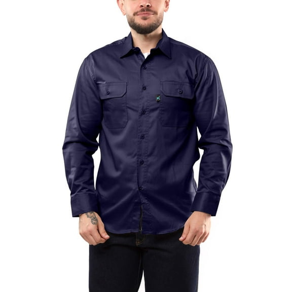 KS04 - Kolossus Men's Lightweight Cotton Blend Long Sleeve Work Shirt with Pockets