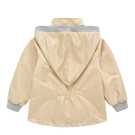 

Odeerbi Reduced Boys Girls Winter Coat Baby Pure Color Autumn Children s Windbreaker Hat Detachable Cute Western Style
