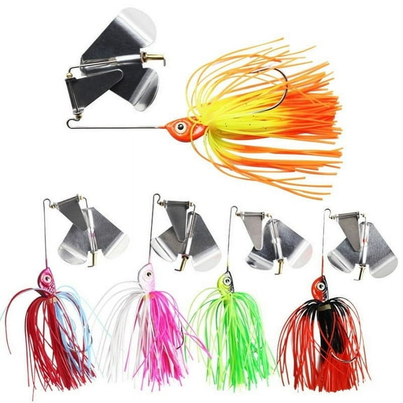 5pcs 14.5g Spinnerbait Fishing Lures Bass Fishing Buzzbait Multicolor Bass Trout Salmon Metal Spinner Baits Swim Jigs