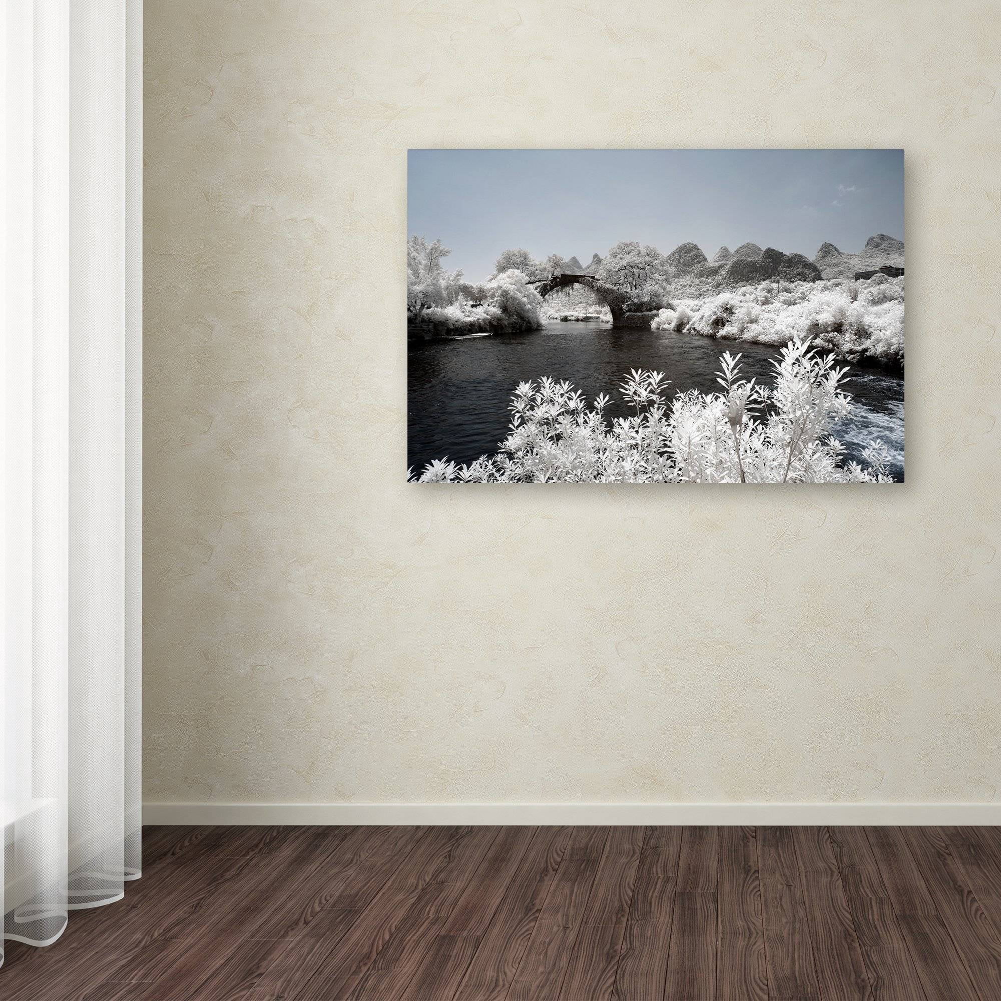 Trademark Fine Art "White Bridge" Canvas Art by Philippe Hugonnard