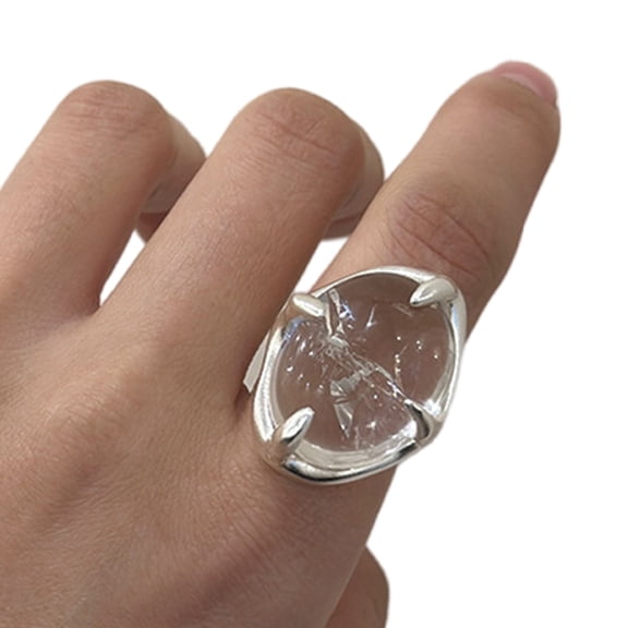 Versatile Crystal Copper Rings Adjustable Band Design Dateless Jewelry For Women And Special Event