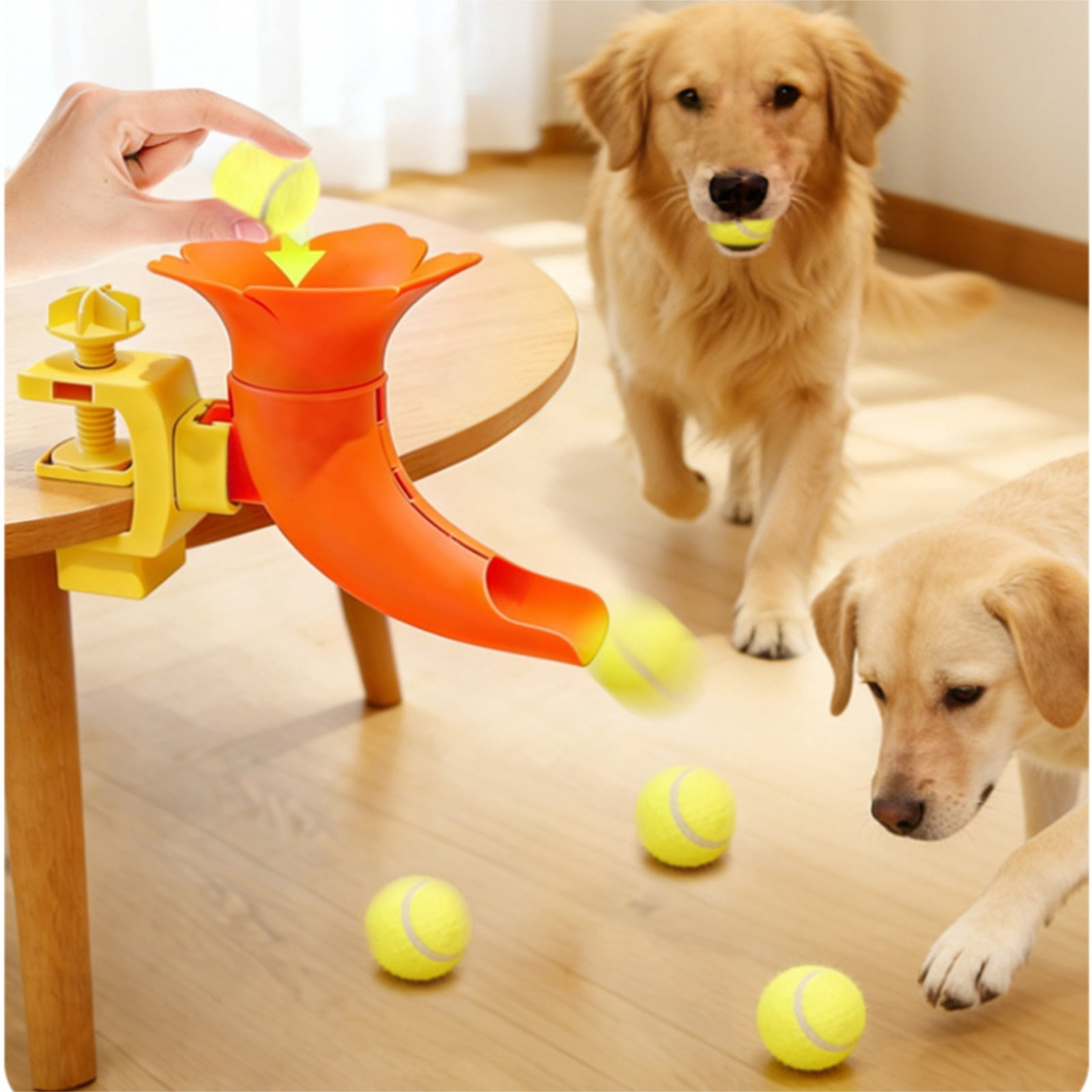 1-Pack Interactive Tennis Ball Launcher Dog Toy, Iq-Enhancing Leaky Ball Pet Teaser With Durable Construction, For Boredom Relief & Active Play, Suitable For Medium To Large Dogs,