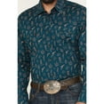 thumbnail image 3 of Rock & Roll Denim Men's And Cowboy Print Long Sleeve Snap Stretch Western Shirt Teal XX-, 3 of 4