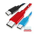thumbnail image 3 of 200cm Portable Lightweight Fast Charging Micro USB Line Colored Braid Data Cable-Rose Red 2M, 3 of 5