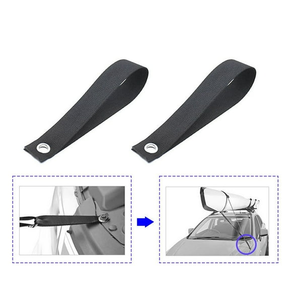 Car Hood Loop Straps 2 Pieces Nylon, Loop Tie Down Straps Kayak Tie Down Straps for Canoe Kayak
