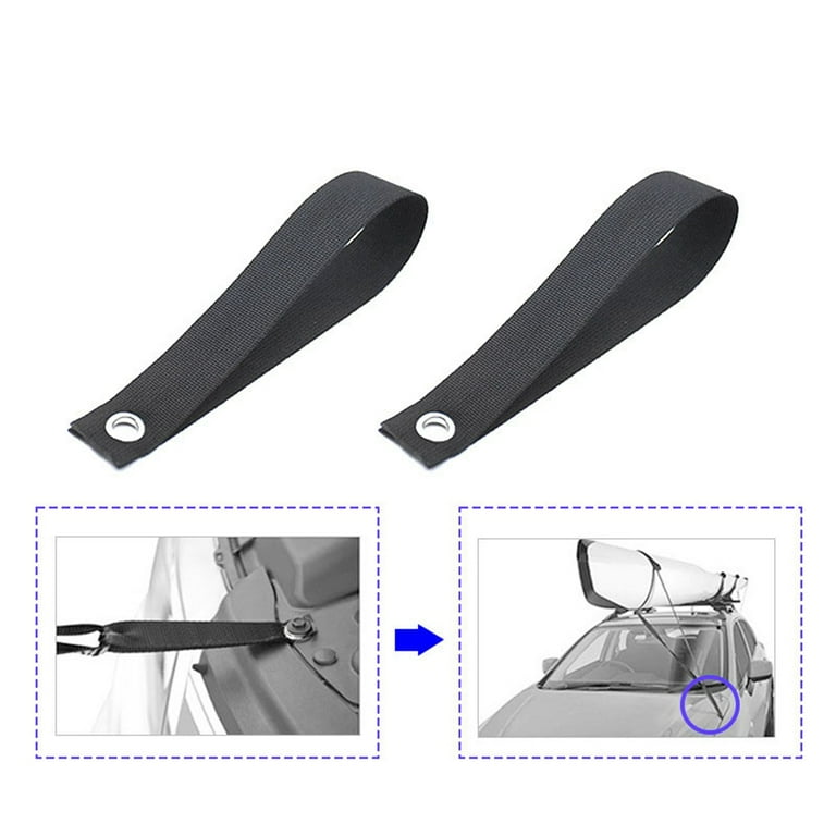 Car Hood Loop Straps 2 Pieces Nylon Loop Tie Down Straps Kayak Tie Down Straps for Canoe Kayak