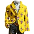 thumbnail image 4 of Men's Casual Lapel Blazer Muticolor One Button Suit Carnival Sparkly Graphic Blazers Regular Fit Sports Coats Jackets for Prom,Party,Dinner, 4 of 4