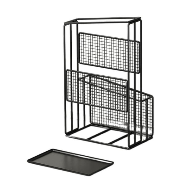Soporte para Organizador de Requiere ensamblaje Contenedor de almacenamiento que ahorra espacio Escurridor de para entrada del Negro