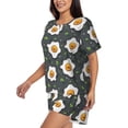 thumbnail image 2 of Naloa Cute Poached Eggs Women's Short-Sleeved Pajama Set, Loungewear, Summer pajamas, Breathable Cozy - Large, 2 of 9