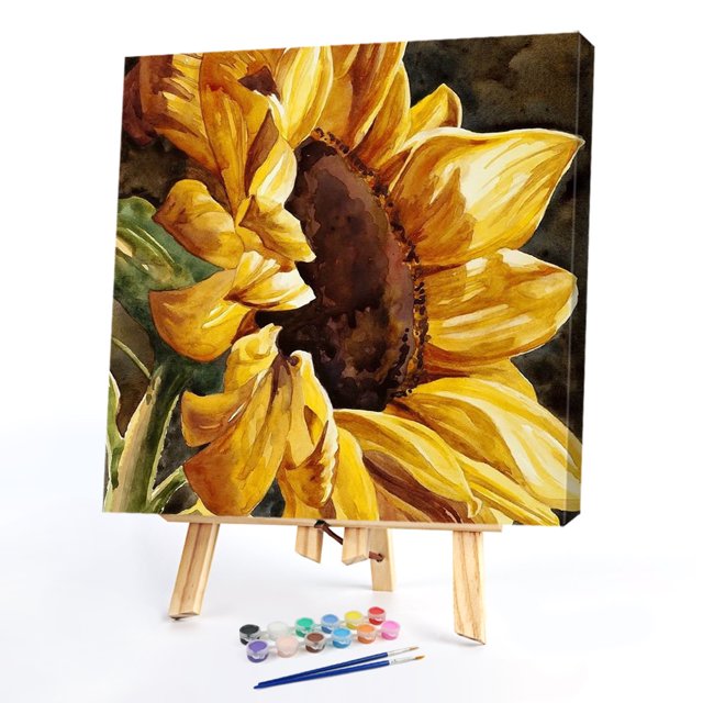 20X20cm pintura al óleo por números girasol imagen sin marco manualidades decoración del hogar Likrtyny decoración de arte