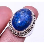 Lapis Lazuli - Afghanistan 925 Silver Plated Bali Ring s.7 R1182-28, Valentine's Day Gift, Birthday Gift, Beautiful Jewelry For Woman & Girls