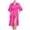 Hot Pink, variant on Shower Robe Short Sleeve Satin Kimono Bridal Dressing Gown with Belt Womens Pajamas Rose Gold,M