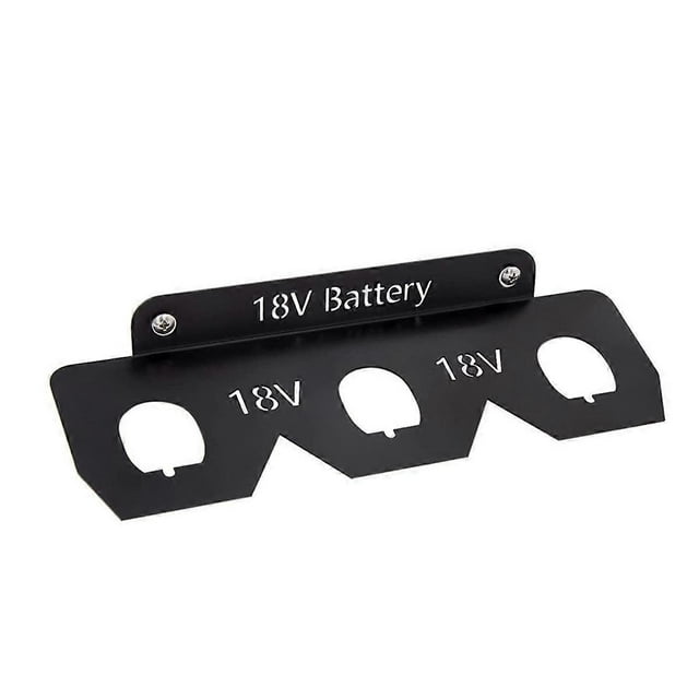 Battery Holder, Wrought Iron 18V Battery Storage, 18V Battery Holder , Mount Wall Rack with 3 Slot.pa