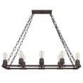 thumbnail image 2 of Quoizel Hughes 8-Light 39" Linear Chandelier in Rustic Black, 2 of 3