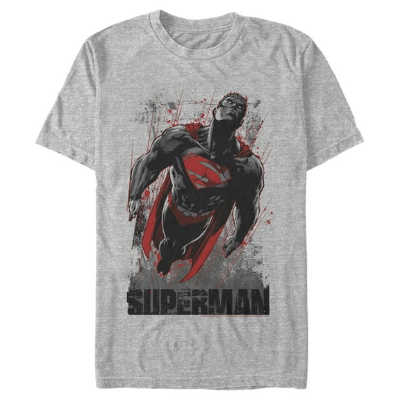 Men's Superman Flight Looking On Graphic Tee Athletic Heather 2X Large
