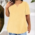 thumbnail image 2 of fatyb Women's Plus Size Summer Tops Crew/V Neck Eyelet Embroidery Short Sleeve Lightweight Tunic Blouses, 2 of 5