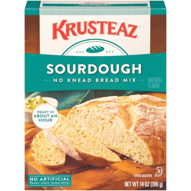 Krusteaz Sourdough No Knead Bread Mix, 14 oz Box