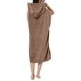 thumbnail image 4 of Hooded Bathrobes for Women, Soft Quick Dry Long Towel Robes Highly Absorbent Bathrobes (Coffee One Size), 4 of 4