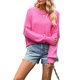 thumbnail image 2 of Suéter de Mujer de Otoño, Cuello Redondo, Tipo Murciélago, Estilo Pullover Rojo Rosa L, 2 of 10