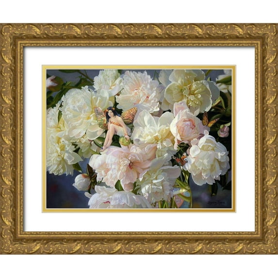 Kopania, Zbigniew 24x19 Gold Ornate Wood Framed with Double Matting Museum Art Print Titled - Visit of an Elf