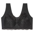 thumbnail image 5 of HNMKIU Womens Steel Ring French Front Close Bra T Back Plus Size Seamless Unlined Comfortable Large Bust Supportive Everyday Wear Black - 6XL, 5 of 5