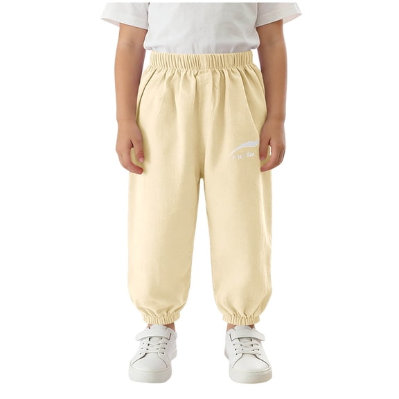Toddler Boy Joggers Pull-On Adjustable Casual Relaxed Children's Jogger Active Athletic Preppy Outdoor Soft Teenage Trousers