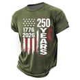 thumbnail image 3 of Boys 250 Anniversary USA Shirt Casual Fashion 250 Years America Shirt Short Sleeve Celebration Patriotic Flag American 250 Years 4th July 2026 T-Shirt(Army Green,3-4 Years), 3 of 3