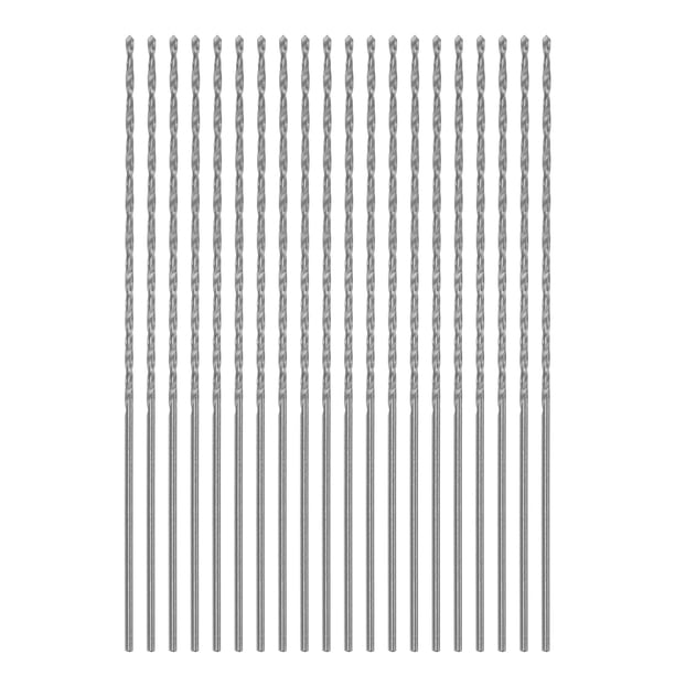 Uxcell 20pack Brocas Extra Largas, Broca HSS de 1.1mm con Acero de Alta Velocidad de 80mm de Longitud para Metal, Madera y Plástico
