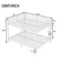 thumbnail image 3 of Bellemave Metal Bunk Beds Queen over Queen Bunk Bed for Adults, Teens, Kids Heavy Duty Queen Bunk Bed Frame with 2 Ladder and Guardrails, No Box Spring Needed, Off White, 3 of 9