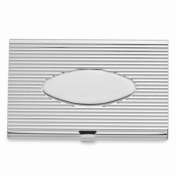 Nickel-plated Ribbed Business Card Case