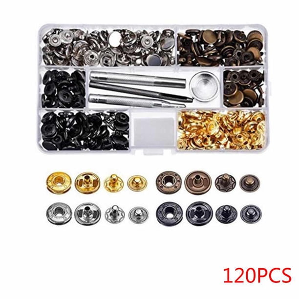 Botones a presión de Metal sujetadores DIY fijación tachuelas de presión bolsas de ropa herramienta de costura 12,5 MM 40/80/100/120/140 juegos / lote Speravity JJ16989-04B