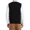 thumbnail image 4 of Kallspin Men's Vest Sweater Wool Blend Lightweight V Neck Sleeveless Pullover(Black,2X-Large,Tall), 4 of 10