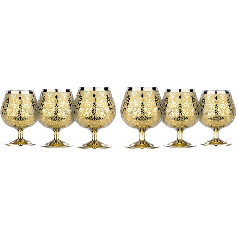 8.5-Ounces Crystal Brandy Glasses, Brandy Glass Set, Snifter Glasses for  Old Fashioned, Whiskey, Bourbon, Set of 6 