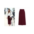 thumbnail image 2 of Innerwin Jupes Taille Haute Femme Jupe Midi Voyage Tricotée Ample Rouge Vin G, 2 of 3