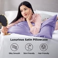 thumbnail image 3 of Funda de almohada satinada para cabello y piel Queen Lilac, paquete de 2, 3 of 9