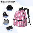 thumbnail image 4 of Daiia Rabbit Holding Flowers School Backpack for Men Women, Unisex Large Waterproof Bookbag Schoolbag Casual Daypack for High School/College/Teens/Travel/Work Black, 4 of 8