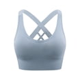 thumbnail image 2 of WCJM Women's Solid Color Seamless Thin Belt Thin Elastic Casual Bottom Bra Yoga Underwear Workout Tank Tops with Removable Pads A-D Cups, 2 of 8