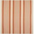 thumbnail image 2 of Safavieh Courtyard Caroline Striped Indoor/Outdoor Area Rug, Terracotta/Beige, 7'10" x 7'10" Square, 2 of 12