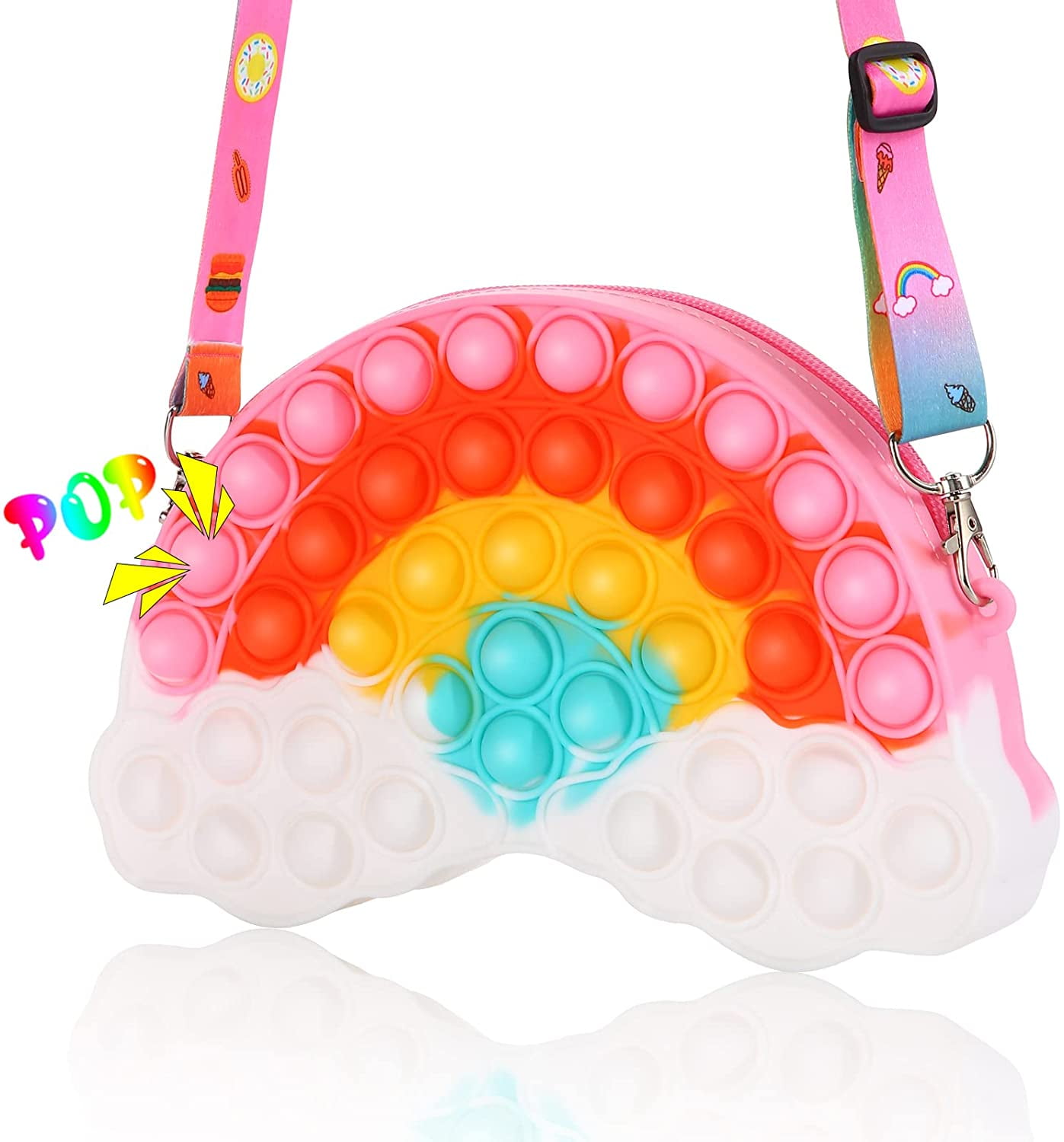 Pop Purse Crossbody Bag for Girls Fidget Toys Pop Purse Pop Shoulder Bag