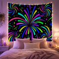 thumbnail image 2 of Cosmic Firework Burst Against Black Sky, Energetic Psychedelic for Gaming Enthusiasts, Neon Radial Wall Decor, Birthday Gift Tapestry Wall Hanging for Dorm and Bedroom, 2 of 7