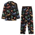 thumbnail image 3 of DISNIMO Womens 2 Piece Lounge Sets Dinosaur Snowflake Printed Long Sleeve Sleepwear with Long Pants Button Down Loungewear with Pockets Christmas Nightwear, Available in Plus Size, 3 of 7