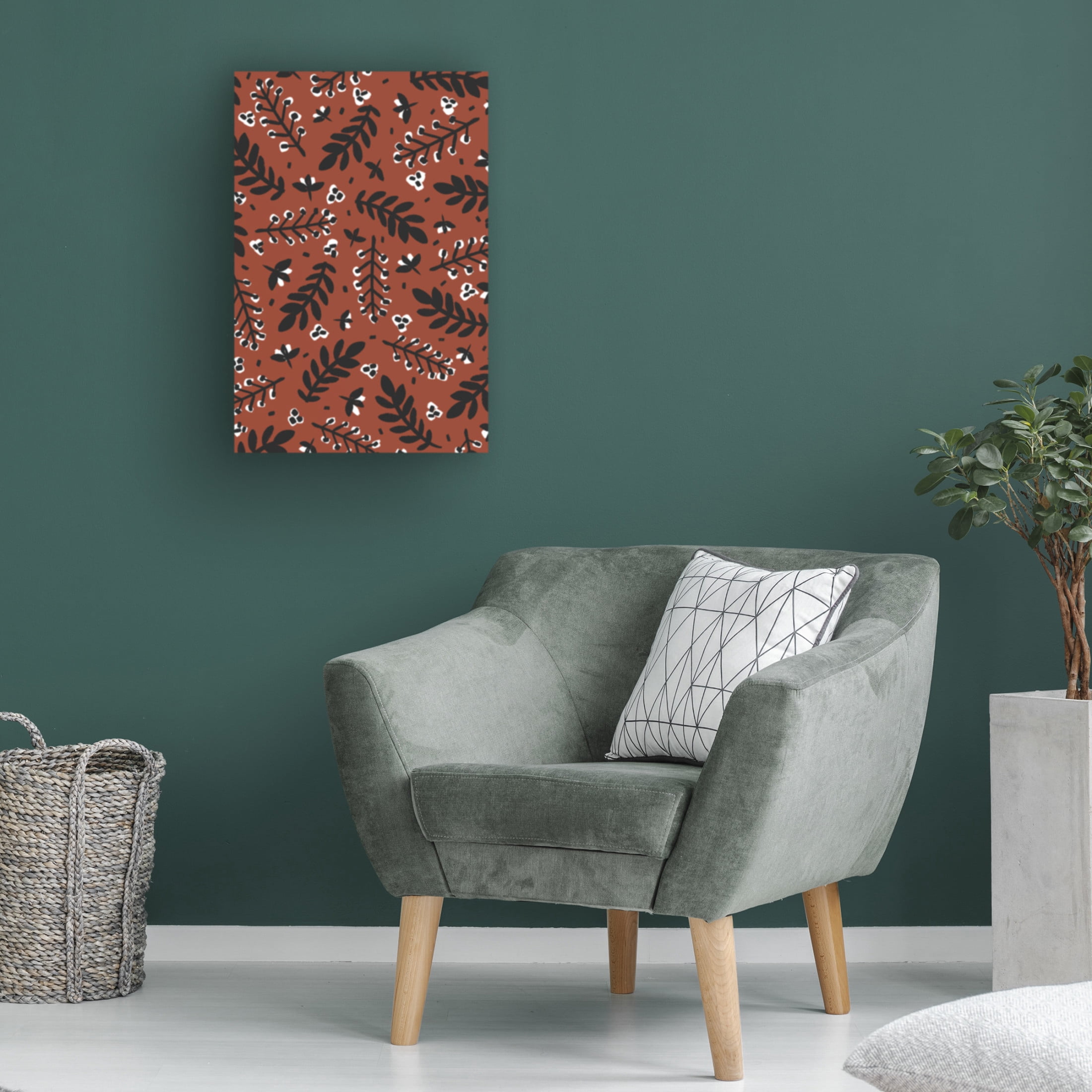Canvas Wall Art - Treechild 'Banches And Berries (Brown)' Wall Art for Living Room, Bedroom, or Office D?cor by Trademark Fine Art - 22 x 32 Inches