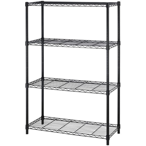 4 Tier Shelving Unit NSF Wire Shelf Metal Large Storage Shelves Heavy Duty Height Adjustable Commercial Grade Steel Utility Layer Shelf Rack Organizer 1000 LBS Capacity -14x36x54,Black