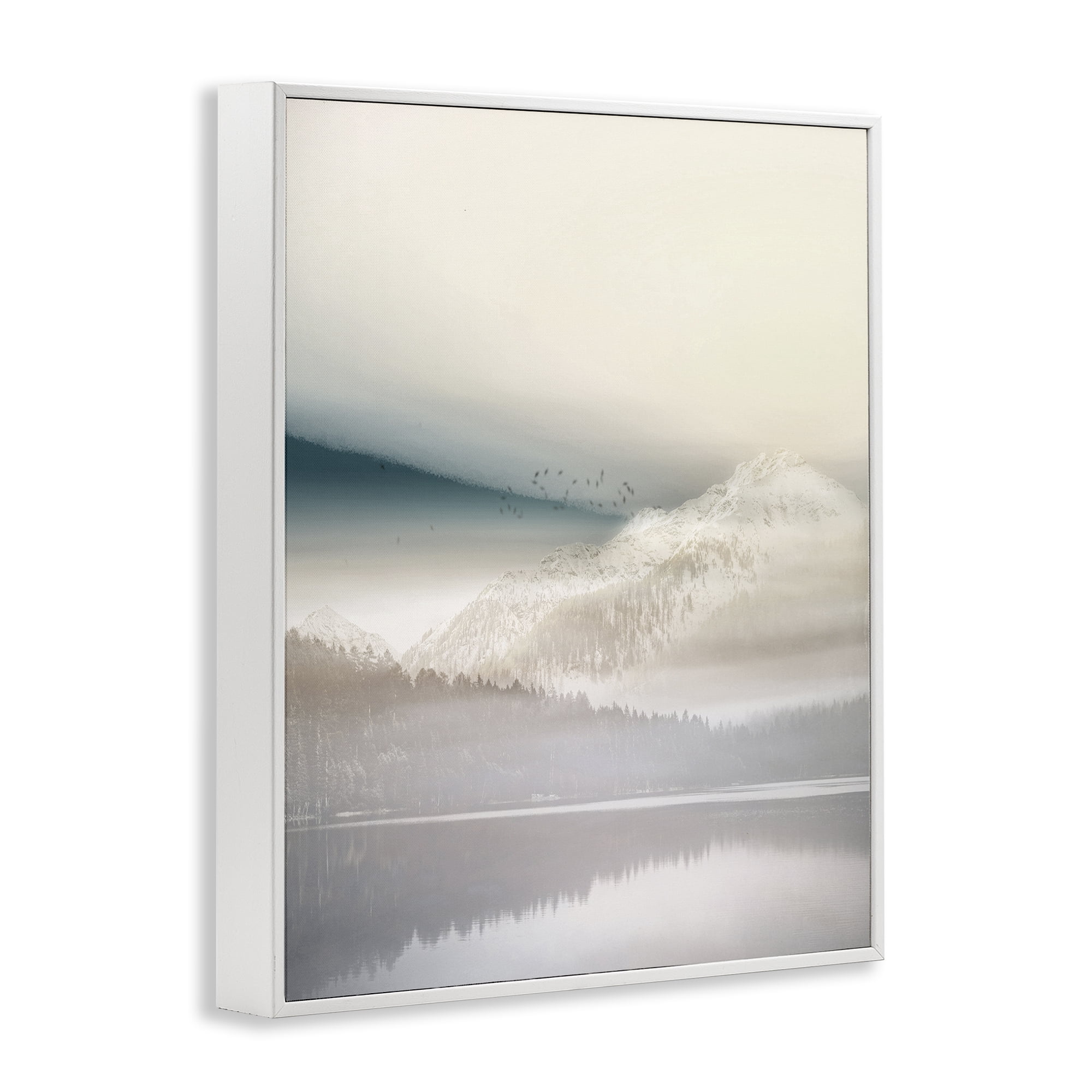 Stupell Industries Mountainous Vanilla Landscape White Framed Giclee Art, design by Gemma Bardot