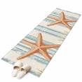thumbnail image 6 of Coastal Starfish Kitchen Runner Rug 2x6 Washable Runners for Hallway Non Slip Ocean Watercolor Coral Stripe Large Area Rug Indoor Floor Carpet for Bathroom Laundry Entryway Bedroom Living Room, 6 of 8