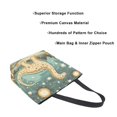 thumbnail image 3 of FORMRS Womens Canvas Tote Bag with Zipper Inner Pocket Shoulder Handbag, Dinosaur with Stars, 3 of 7