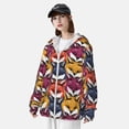 thumbnail image 3 of Kdxio Fox Face Print Women Men Sun Protection UPF 50+ Jackets Zip Up Long Sleeve Hoodie Hiking Lightweight with Pockets, 3 of 7