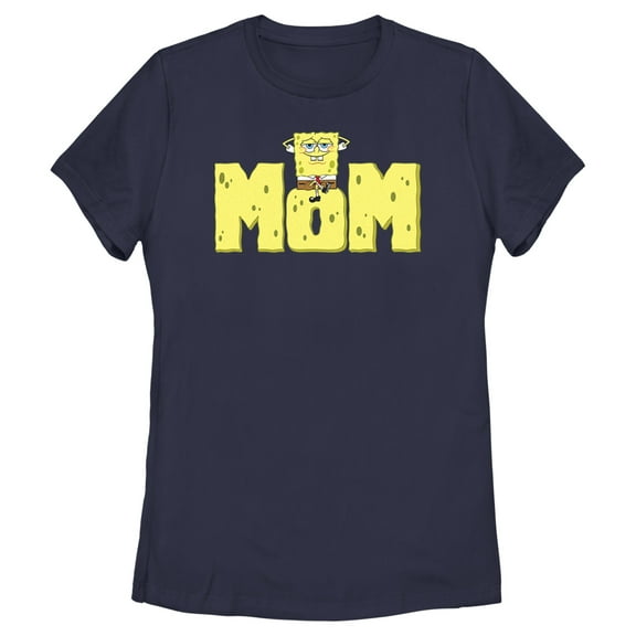 Women's SpongeBob SquarePants Sponge Mom Graphic Tee Navy Blue 2X Large