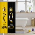 thumbnail image 3 of Manfei Monogrammed Queen King Shower Curtain 72Wx84L,Crown Pattern Bathroom Shower Curtain,Gold, 3 of 5