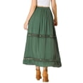 thumbnail image 3 of Allegra K Women's Long Skirts Elastic Waist Lace Insert A-Line Maxi Skirt, 3 of 6